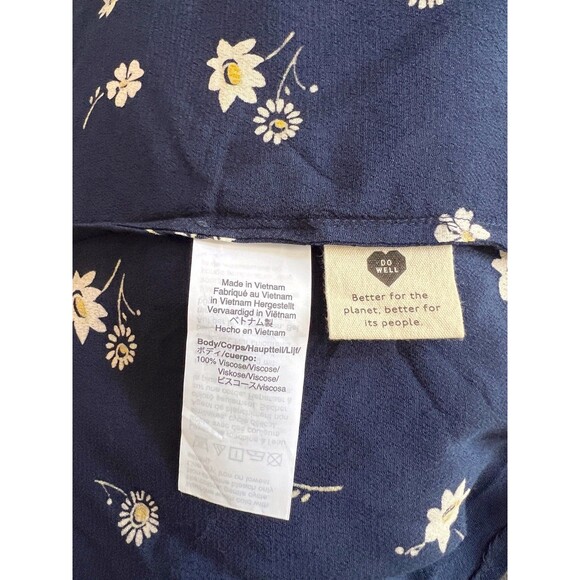 Madewell Heyday Tulip Hem Wrap Midi Skirt Women’s Size 10 Floral Navy Blue - Picture 4 of 10